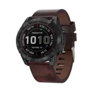 By Qubix - 26mm Quickfit - Leren Bandje - Bruin - Geschikt Voor Garmin Fenix 7X - 6X - 5X - Geschikt Voor Garmin Bandje
