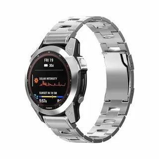 By Qubix - 22mm Quickfit - Titanium Schakelband - Zilver - Geschikt Voor Garmin Forerunner 745 - 935 - 945 - 955 - 965