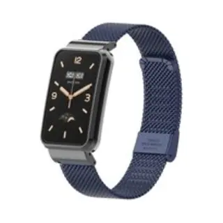 By Qubix Milanese Bandje Met Case - Donkerblauw - Geschikt Voor Xiaomi Smart Band 7 Pro - Mi Band 7 Pro Bandje