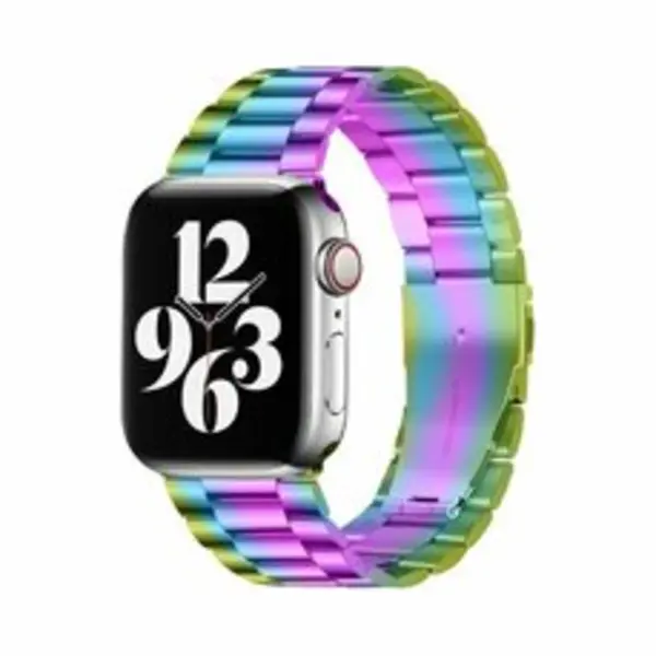 By Qubix Stalen Schakelband - Multicolor - Geschikt Voor Apple Watch 38 Mm - 40 Mm - 41 Mm - 42 Mm - Compatible Apple Watch Bandje - Smartwatch Bandje thumbnail