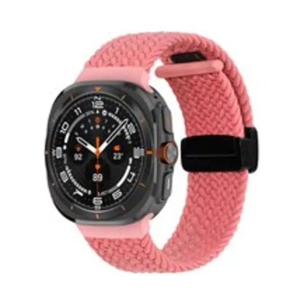 By Qubix Braided Band Met D-buckle Sluiting - Roze - Geschikt Voor Samsung Galaxy Watch Ultra / Ultra 2025 47mm thumbnail