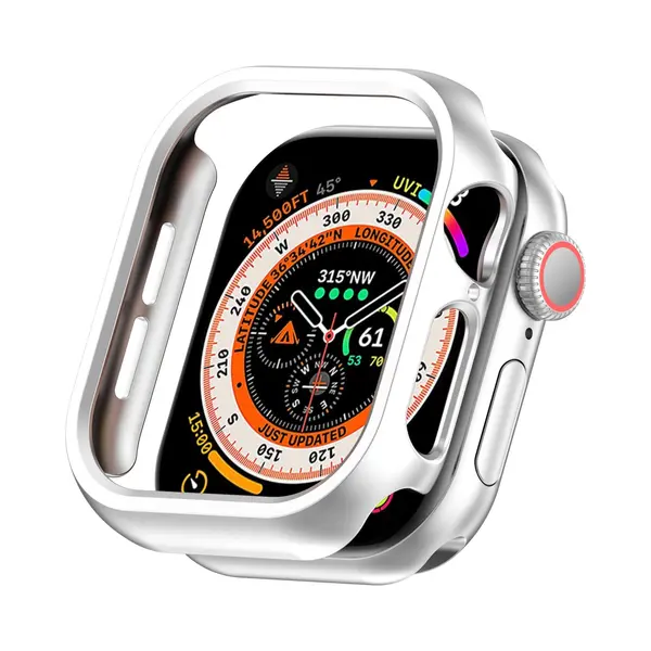 By Qubix Hard Case 42mm (open Front) - Zilver - Geschikt Voor Apple Watch 42mm (series 10) Hoesje - Screenprotector - Bescherming IWatch - Bescherm thumbnail