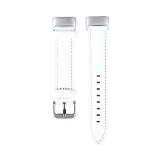 By Qubix - Geschikt Voor Fitbit Charge 5 - Fitbit Charge 6 Bandje - Echt Leer - Wit - Horlogeband - Smartwatchbandje