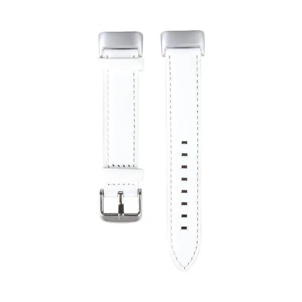 By Qubix - Geschikt Voor Fitbit Charge 5 - Fitbit Charge 6 Bandje - Echt Leer - Wit - Horlogeband - Smartwatchbandje thumbnail