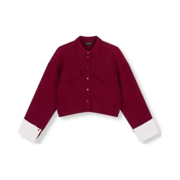 Refined Department Blouse Lylou Relaxed Cropped Blouse R2509958744 Bordeaux Dames Maat - Xs thumbnail