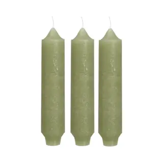 Palermo Kaarsen Set 3 Stuks Dia. 3.5 X H 17 Cm Groen