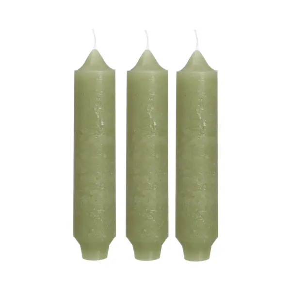 Palermo Kaarsen Set 3 Stuks Dia. 3.5 X H 17 Cm Groen thumbnail