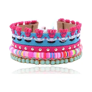 Deja Jewels Boho Multicolor Dames Armband Met Kralen En Kwastjes
