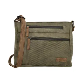 Beagles Brunete Crossbody Schoudertas - Handige Ritsvakken - Dames Tas - Olijfgroen.