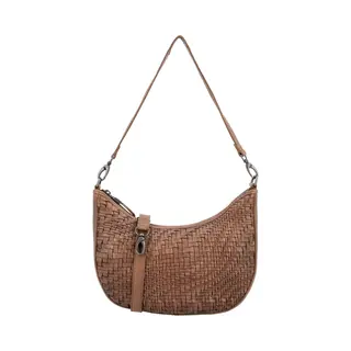 Hide & Stitches Inspired By Illusion Schoudertas - Crossbody - Dames - Handgeweven - Leer - Leren Dames Tas - Bruin