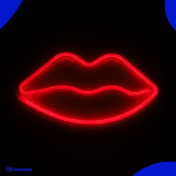 Ydemanne Neon Lamp - Lippen Rood - Usb Of Batterijen - Neon Verlichting - Neon Led Lamp - Neon Wandlamp thumbnail