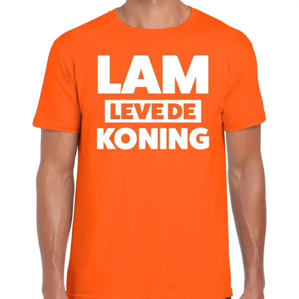 Bellatio Decorations Koningsdag T-shirt Lam Leve De Koning - Oranje - Heren - Koningsdag Outfit / Kleding L thumbnail