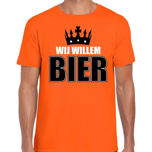 Bellatio Decorations Koningsdag T-shirt Wij Willem Bier - Oranje - Heren - Koningsdag Outfit / Kleding Xxl thumbnail