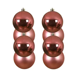 Decoris Kerstballen - 16x St - Lippenstift Roze - D10 Cm - Kunststof - Kerstversiering