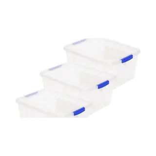 Plasticforte Opslagbakken Met Deksel - 3x Stuks - 16 Liter - 40 X 30 X 21 Cm - Organizers - Transparant - Kunststof