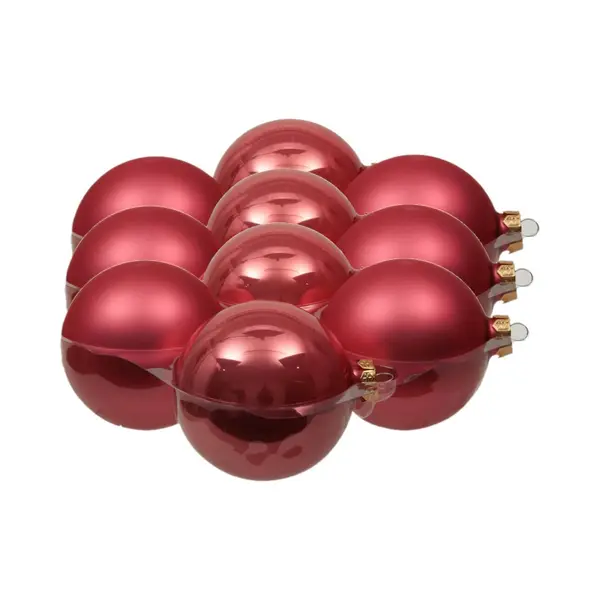 Othmar Decorations 12x Stuks Kerstversiering Kerstballen Bubblegum Roze Van Glas - 10 Cm - Mat/glans - Kerstboomversiering thumbnail