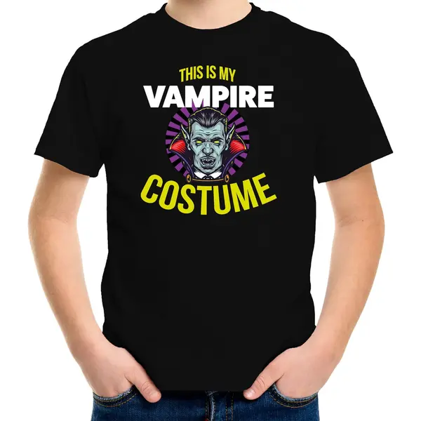 Bellatio Decorations Verkleed T-shirt Vampire Costume Zwart Voor Kinderen-Halloween Kleding 158/164 thumbnail