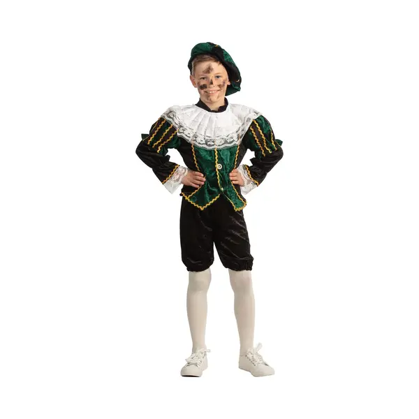 Faram Party Faram Pietenpak Roetveeg Piet - Groen/zwart - Pieten Verkleed Kostuum 4-delig - Kinderen 164 thumbnail
