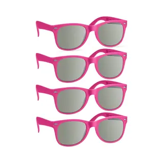 Makito Party Zonnebril - 10x - Fuchsia Roze - Hip Design - Volwassenen - Carnaval/ Verkleed