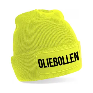 Bellatio Decorations Muts Oliebollen - Unisex - One Size - Geel - Wintermuts