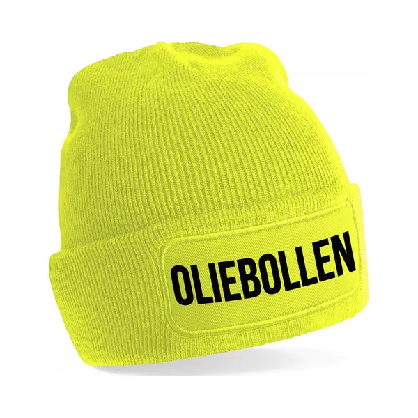 Bellatio Decorations Muts Oliebollen - Unisex - One Size - Geel - Wintermuts thumbnail