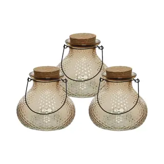 Decoris Wespenvanger/wespenval - Set 3x - Glas - Lichtbruin - D14 X H13 Cm