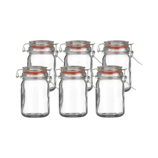 Urban Living Weckpot/inmaakpot - 6x - 250 Ml - Glas - Met Beugelsluiting - D7 X H12 Cm