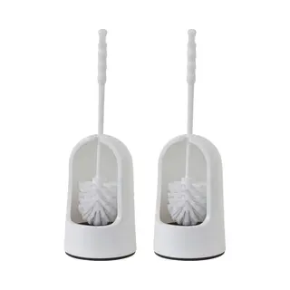Betra Wc-borstel/toiletborstel In Houder - 2x - Wit - Kunststof - 14 X 40 Cm