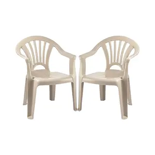 Plasticforte Kinderstoel Van Kunststof - 4x Stuks - Beige - 35 X 28 X 50 Cm - Tuin/camping/slaapkamer
