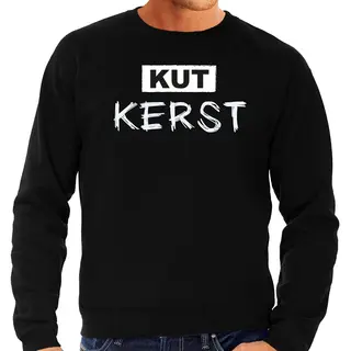 Bellatio Decorations Foute Kersttrui / Sweater Heren - Kut Kerst - Zwart/wit - Kerstborrel - Kleding Xxl