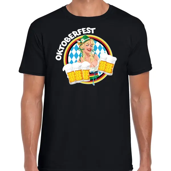 Bellatio Decorations Oktoberfest Verkleed T-shirt Heren - Duitsland/Duits Bierfeest Kleding - Zwart S thumbnail