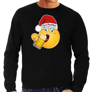Bellatio Decorations Foute Kersttrui/sweater Voor Heren - Bier - Zwart - Grappig - Emoji Xl