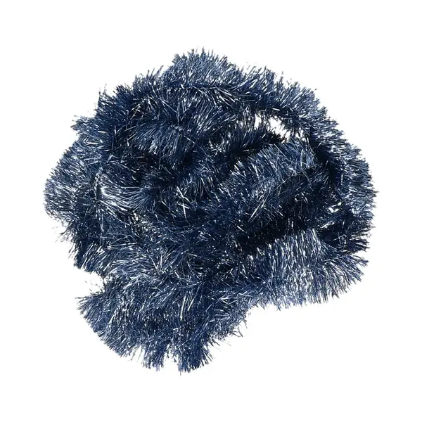 Decoris Kerstslinger - Donkerblauw - Glans - Folie/lametta - 270 X 7 Cm - Kerstversiering thumbnail