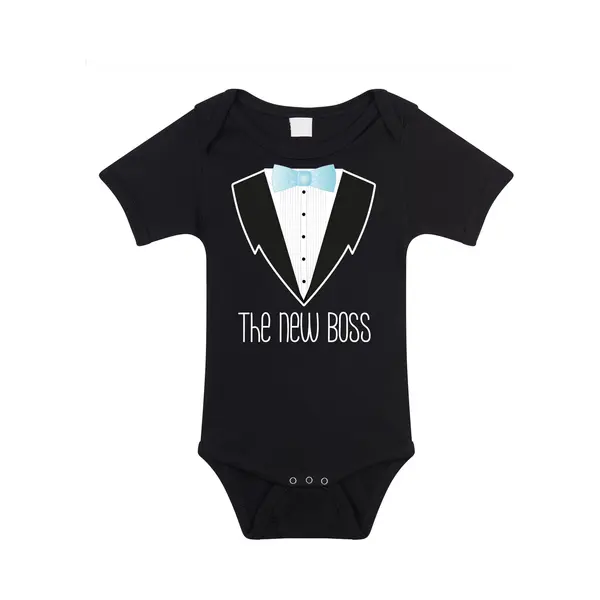 Bellatio Decorations Baby Rompertje - Smoking/pak - Zwart - Blauw Strik - Cadeau Romper - Kraamcadeau 92 thumbnail