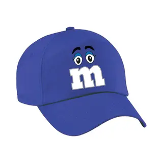 Bellatio Decorations Verkleed Pet Voor Volwassenen - Letter M - Blauw - Unisex - Carnaval