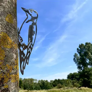 Woeffy Specht Van Cortenstaal | Woodpecker Of Cortensteel | Specht | Woodpecker | Cortenstaal | Silhouette | Tuindecoratie | Tuin | Boomdecoratie |
