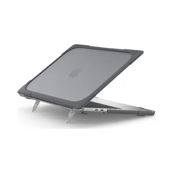 Lunso Geschikt Voor MacBook Air 13 Inch (2022-2026) Armor Cover Hoes Met Pootjes - Case - Grijs thumbnail