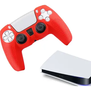 Gadgetpoint - Hoesjes & Skins Voor PS5, PlayStation 5 - Performance Gaming Case - Soft Grip Covers - Anti-Slip Controller Accessoires - Grip Rood