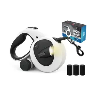 PetFriends Hondenriem 5 Meter Met Zaklamp - Incl. Poepzakjes - Tot 50KG - Reflecterend - Looplijn Hond - Sliplijn - Sleeplijn - Trainingslijn Hond