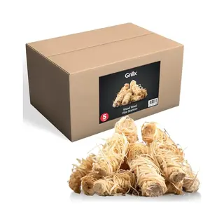 Grillx Aanmaakwokkels 5kg - Aanmaakkrullen ±420 Stuks - Ecologische Aanmaakblokjes - Houtwol Aanmaak Wokkels - Bbq & Openhaard