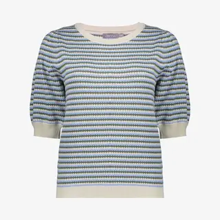 Geisha Trui Gebreide Top Met Strepen En Lurex 64066 14 Kit Lurex/olive/blue Dames Maat - Xl