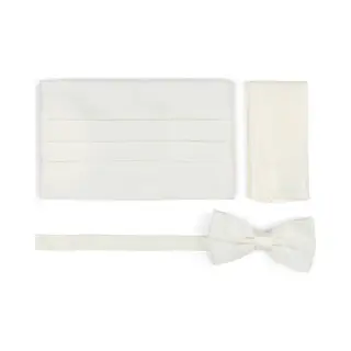 Suitable Cumberband Strik Pochet Set Off White - Onze Size - Verstelbaar - Heren - Geschikt Voor Gala Smoking - Cadeauset 3-delig