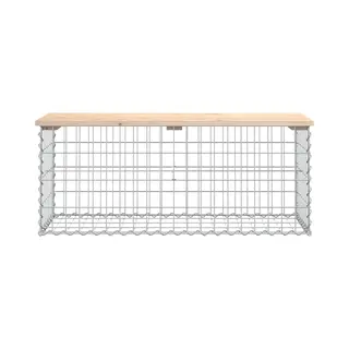 Vidaxl Gartenbank Aus Gabionen 103x44x42 Cm Massivholz Kiefer
