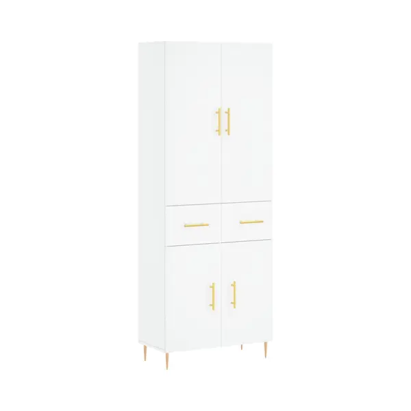 Highboard Weiß 69, 5x34x180 Cm Holzwerkstoff Vidaxl thumbnail