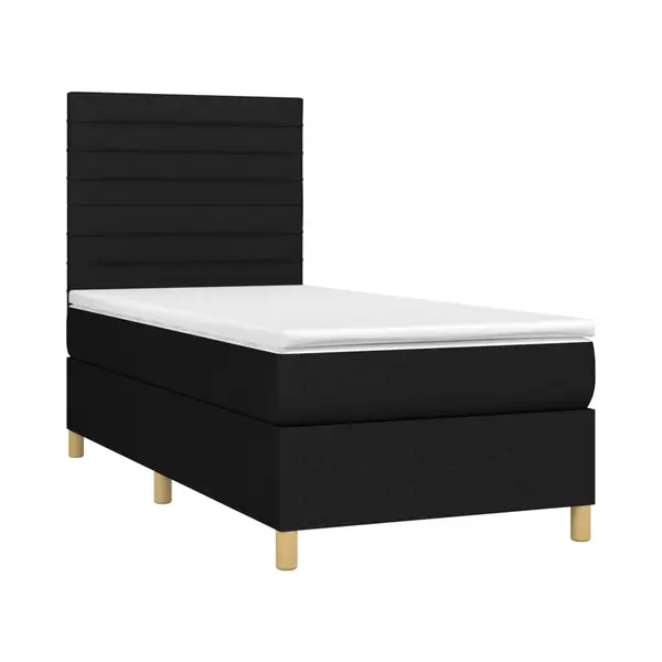 VidaXL Boxspringbett Mit Matratze Schwarz 90x190 Cm Stoff thumbnail