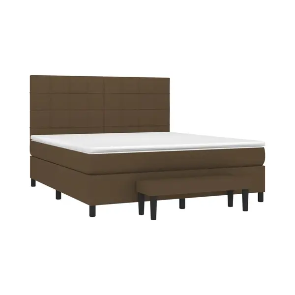 VidaXL Boxspringbett Mit Matratze Dunkelbraun 160x200 Cm Stoff thumbnail