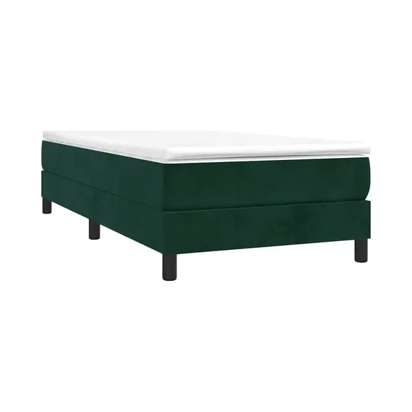 VidaXL Boxspringbett Mit Matratze Dunkelgrün 120x200 Cm Samt thumbnail