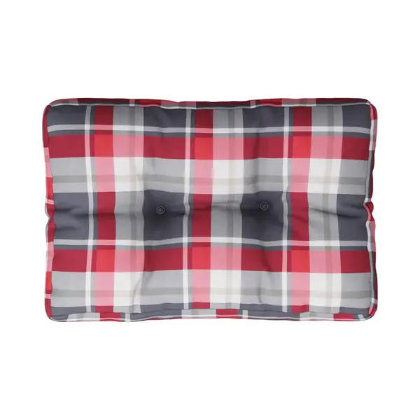 VidaXL Palettenkissen Rot Karomuster 60x40x12 Cm Stoff thumbnail
