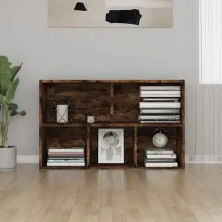 VidaXL Sideboard Bücherregal, Bücherschrank Mit 5 Fächern, Wandregal Standregal Für Wohnzimmer, Regal Büroregal Aktenregal, Räuchereiche
