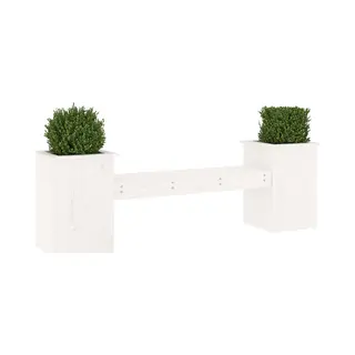 VidaXL - Bankje - Met - Plantenbakken - 184, 5x39, 5x56, 5 - Cm - Grenenhout - Wit